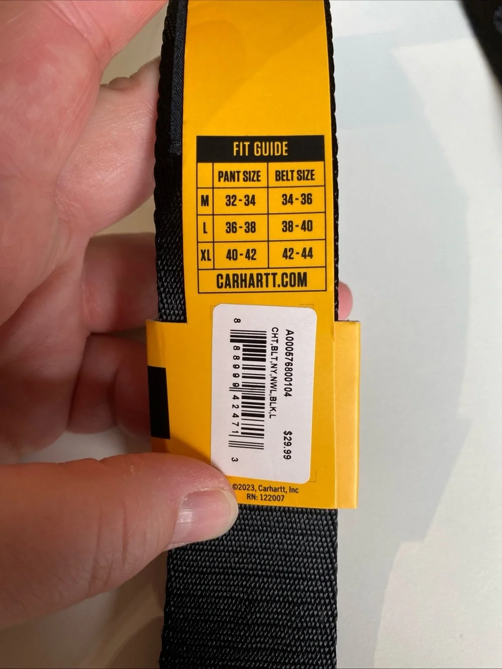 Carhartt Black Logo Webbing Belt. NWT Size XL